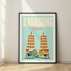 Kaohsiung Pastel Pop Art Travel Poster – Taiwan