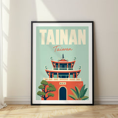Tainan Pastel Pop Art Travel Poster – Taiwan