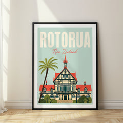 Rotorua Pastel Pop Art Travel Poster – New Zealand