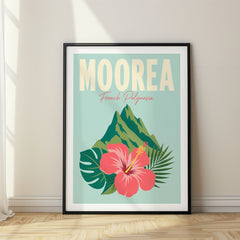 Moorea Pastel Pop Art Travel Poster – French Polynesia