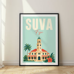 Suva Pastel Pop Art Travel Poster – Fiji