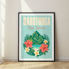 Rarotonga Pastel Pop Art Travel Poster – Cook Islands