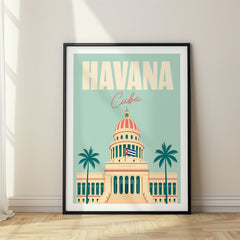 Havana Pastel Pop Art Travel Poster – Cuba