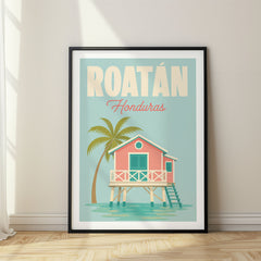Roatán Pastel Pop Art Travel Poster – Honduras