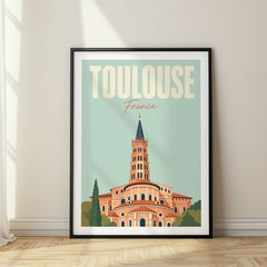 Toulouse Pastel Pop Art Travel Poster – France
