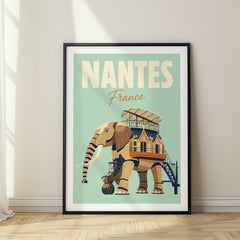Nantes Pastel Pop Art Travel Poster – France