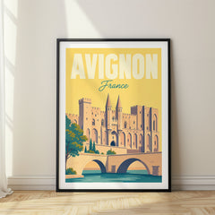 Avignon Pastel Pop Art Travel Poster – France