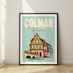 Colmar Pastel Pop Art Travel Poster – France