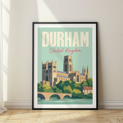 Durham Pastel Pop Art Travel Poster – United Kingdom