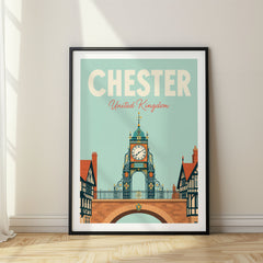 Chester Pastel Pop Art Travel Poster – United Kingdom