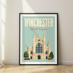 Winchester Pastel Pop Art Travel Poster – United Kingdom