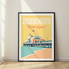 Bournemouth Pastel Pop Art Travel Poster – United Kingdom