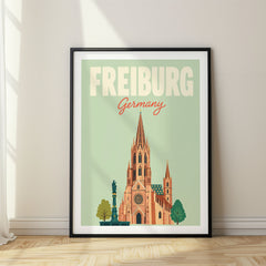 Freiburg Pastel Pop Art Travel Poster – Germany