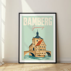 Bamberg Pastel Pop Art Travel Poster – Germany
