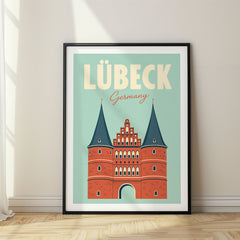 Lübeck Pastel Pop Art Travel Poster – Germany