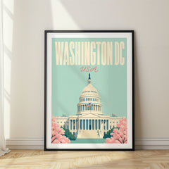 Washington DC Pastel Pop Art Travel Poster – USA