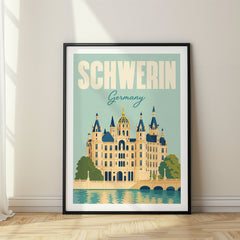 Schwerin Pastel Pop Art Travel Poster – Germany