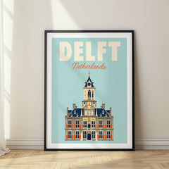 Delft Pastel Pop Art Travel Poster – Netherlands