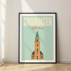 Groningen Pastel Pop Art Travel Poster – Netherlands