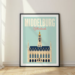 Middelburg Pastel Pop Art Travel Poster – Netherlands