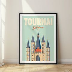 Tournai Pastel Pop Art Travel Poster – Belgium