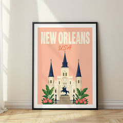 New Orleans Pastel Pop Art Travel Poster – USA