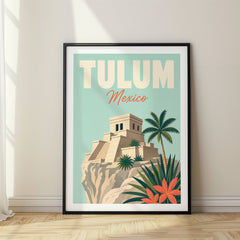 Tulum Pastel Pop Art Travel Poster – Mexico