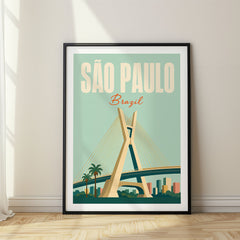 São Paulo Pastel Pop Art Travel Poster – Brazil