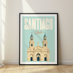 Santiago Pastel Pop Art Travel Poster – Chile