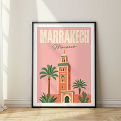 Marrakech Pastel Pop Art Travel Poster – Morocco
