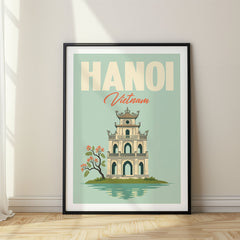 Hanoi Pastel Pop Art Travel Poster – Vietnam