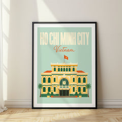 Ho Chi Minh City Pastel Pop Art Travel Poster – Vietnam