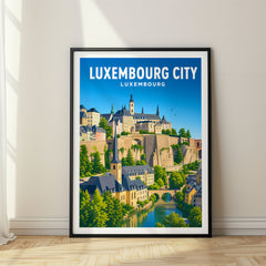 Luxembourg City Vibrant Digital Travel Poster – Luxembourg