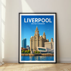 Liverpool Vibrant Digital Travel Poster – United Kingdom
