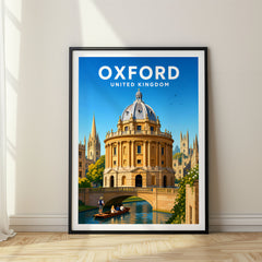 Oxford Vibrant Digital Travel Poster – United Kingdom