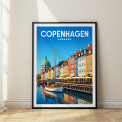 Copenhagen Vibrant Digital Travel Poster – Denmark