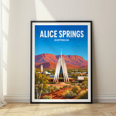 Alice Springs Vibrant Digital Travel Poster – Australia
