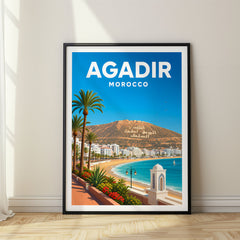 Agadir Vibrant Digital Travel Poster – Morocco