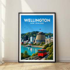 Wellington Vibrant Digital Travel Poster – New Zealand