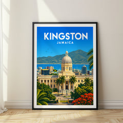 Kingston Vibrant Digital Travel Poster – Jamaica