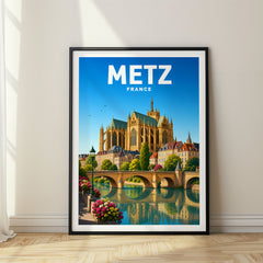 Metz Vibrant Digital Travel Poster – France
