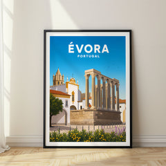 Évora Vibrant Digital Travel Poster – Portugal