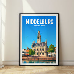 Middelburg Vibrant Digital Travel Poster – Netherlands