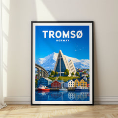 Tromsø Vibrant Digital Travel Poster – Norway