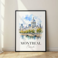 Montreal Watercolor Travel Poster – Canada