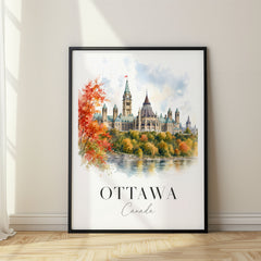Ottawa Watercolor Travel Poster – Canada