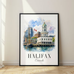 Halifax Watercolor Travel Poster – Canada