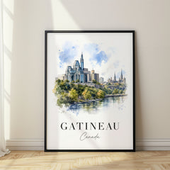 Gatineau Watercolor Travel Poster – Canada