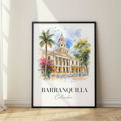 Barranquilla Watercolor Travel Poster – Colombia