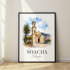 Soacha Watercolor Travel Poster – Colombia